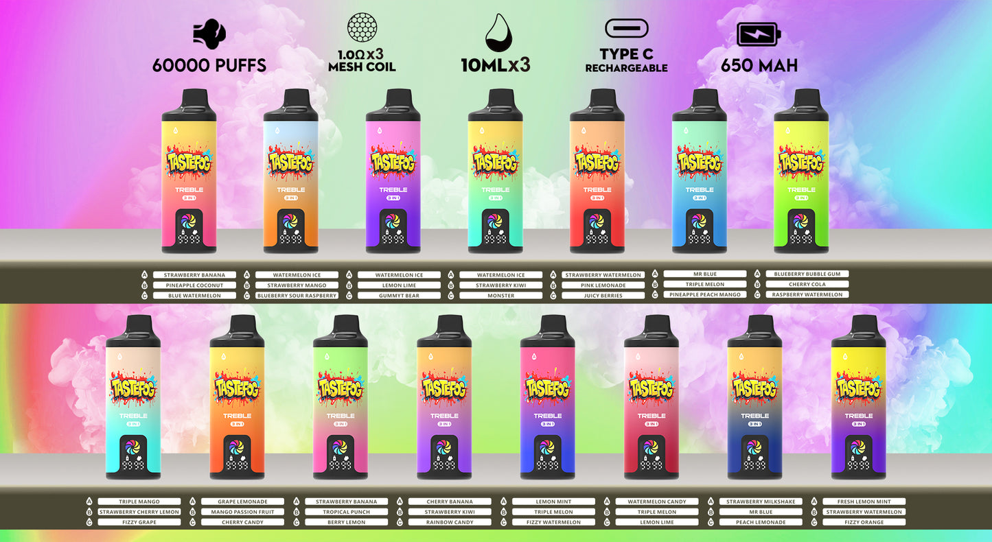 Tastefog TREBLE 60K / Caja 10 uds